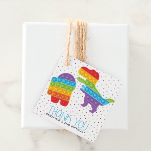 Pop It Boy Birthday Thank you Favor Tags