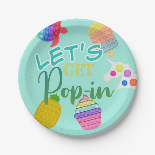 Pop It Bubble Fidget Toy Birthday Gift Tags Favor  Paper Plates