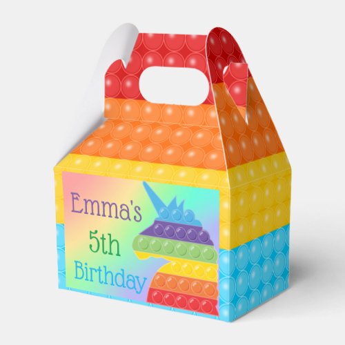 Pop it favor box birthday party personalized