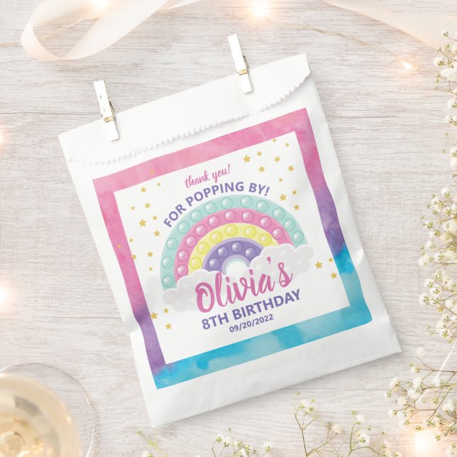 Pop It Fidget Birthday Party  Favor Bag (Clipped)