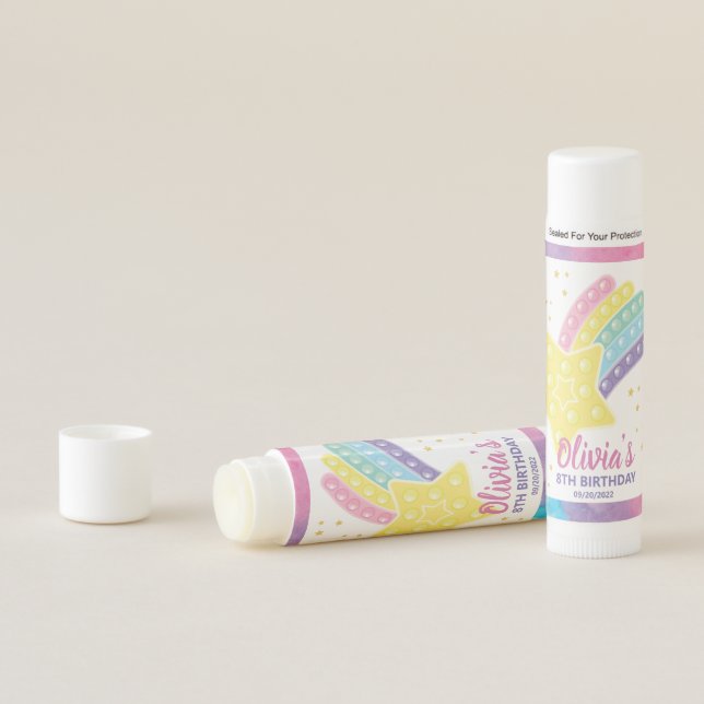 Pop It Fidget Birthday Party Lip Balm (In Situ)