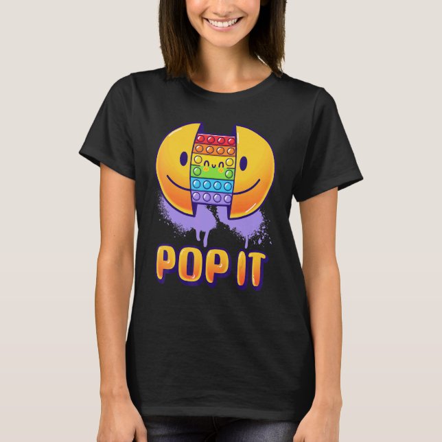 Pop It Fidget Popping Toy's Fidget Bubble Popper T-Shirt (Front)