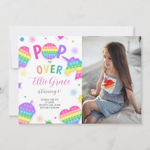 Pop It Fidget Toy Photo Invitation