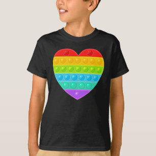 Pop It Heart Colorful Rainbow T-Shirt