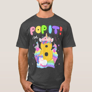 Pop it I'm 8 Birthday kid Pop Fidget Toys Graphic T-Shirt