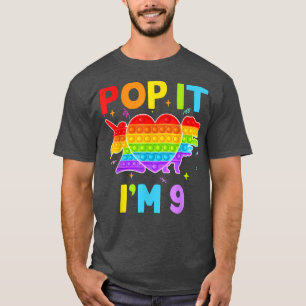 Pop it I'm 9 Birthday Girl Pop Fidget Toys Graphic T-Shirt