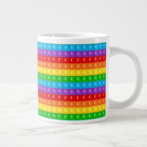 Pop it Jumbo 1000 Bubble Colorful Rainbow  Giant Coffee Mug