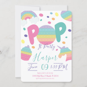 Pop It Kid's Birthday Invitation