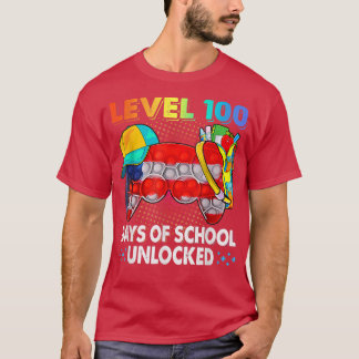 Pop It Level 100 Days Of School Unlocked Video Gam T-Shirt