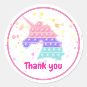 Pop it party cake classic round sticker