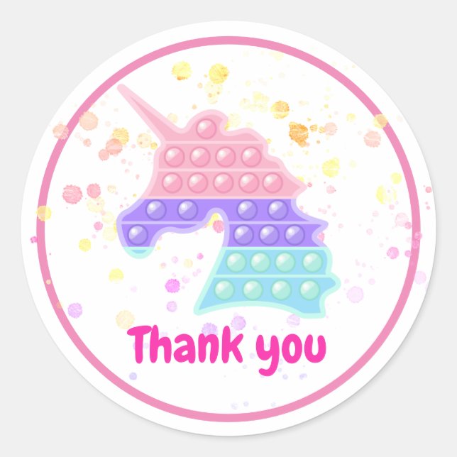 Pop it party cake  classic round sticker (Front)