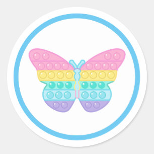 Pop it party cake classic round sticker