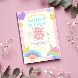 Pop It Party Vibrant Birthday Invitation