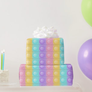 Pop It Pastel Pattern Birthday Wrapping Paper