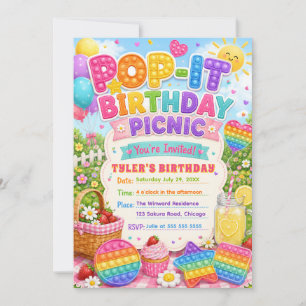 Pop-It Picnic Birthday Party Invitation