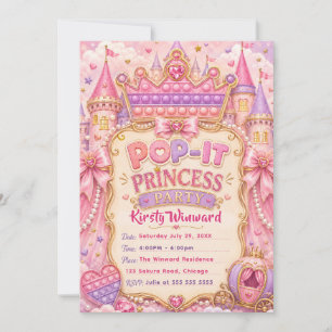 Pop-It Princess Birthday Party Invitation