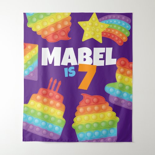 Pop It  Rainbow Birthday Backdrop