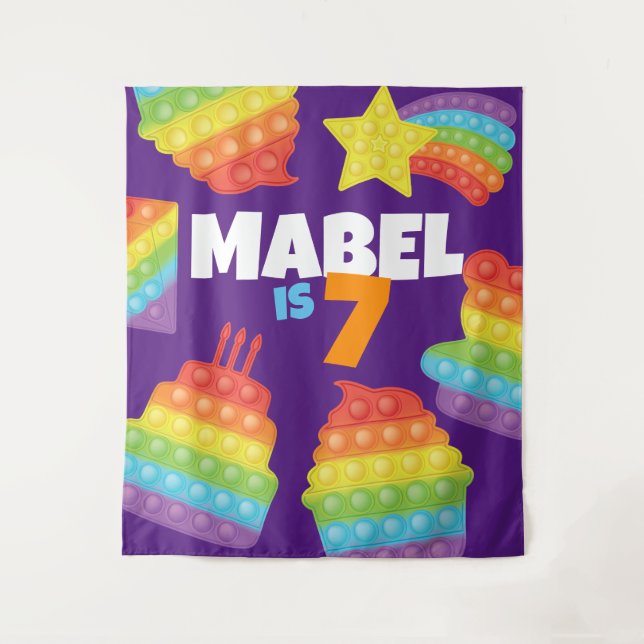 Pop It! | Rainbow Birthday Backdrop (Front)