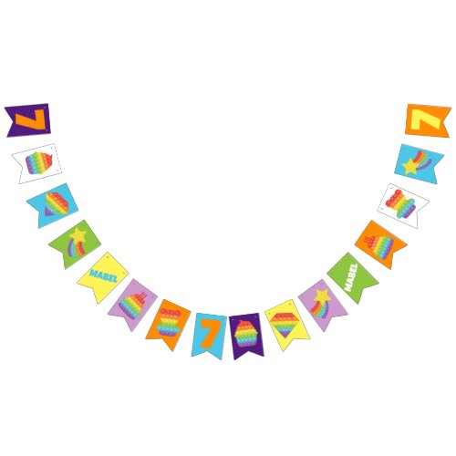 Pop It  Rainbow Birthday Bunting Flags