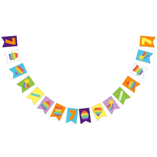 Pop It! | Rainbow Birthday Bunting Flags (All)