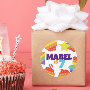 Pop It!   Rainbow Birthday Classic Round Sticker