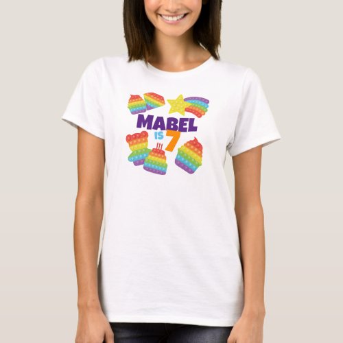 Pop It  Rainbow Birthday T_Shirt