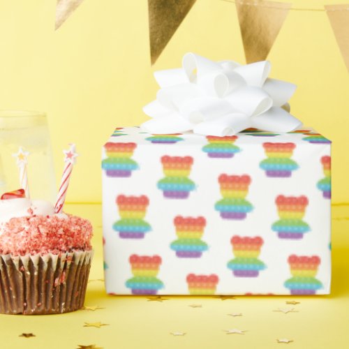 Pop It  Rainbow Birthday Wrapping Paper