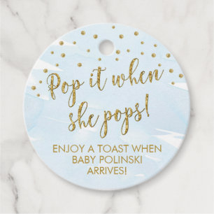 POP IT TAGS, BOY CHAMPAGNE FAVOR TAGS