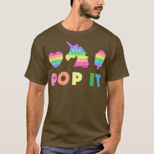 Pop it Unicorn Heart Ice Cream Fidget Boys Girls C T-Shirt