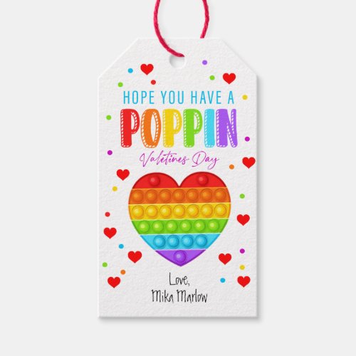 Pop It Valentines Day Class Gift Gift Tags