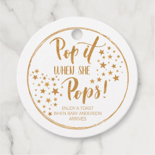 Pop it When She Pops! - Baby Shower Favor T Tags