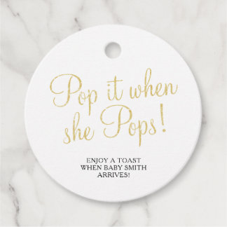 Pop it when She Pops Baby Shower Favor Tags