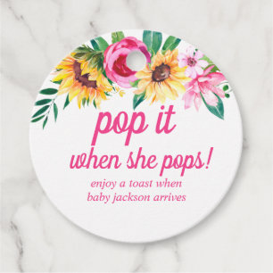 Pop It When She Pops Baby Shower Favor Tags