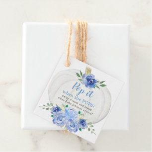 Pop it when she pops blue pumpkin fall shower favor tags