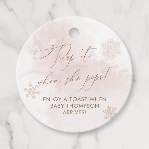 Pop It When She Pops Blush Pink Favor Tags