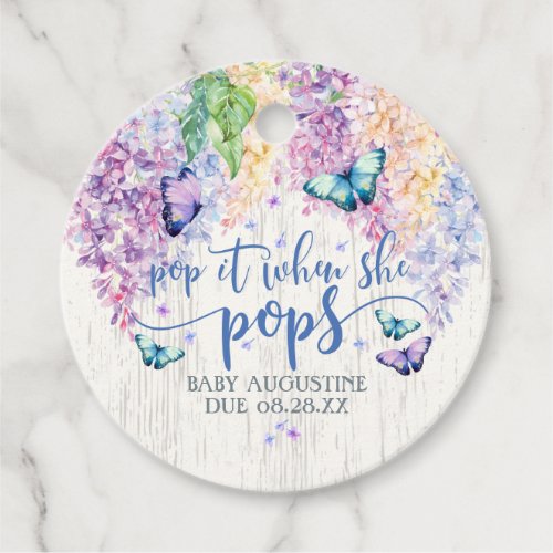 Pop it When She Pops Champagne Baby Shower Tag