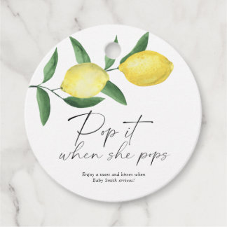 Pop it when she pops - citrus lemon - favor tags