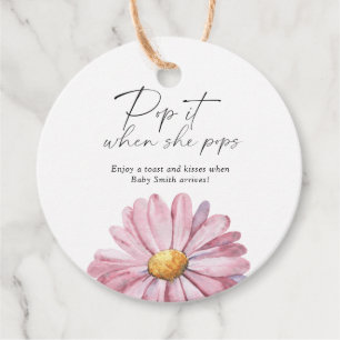 Pop it when she pops elegant Wildflowers Favor Tags