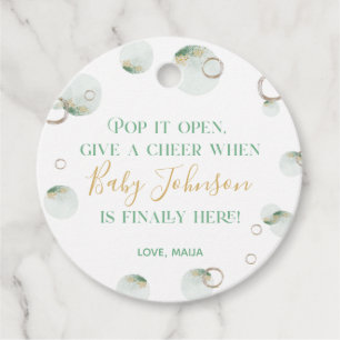 Pop it When She Pops Favor Tag, Champagne Tag