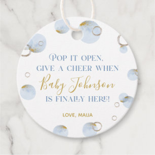 Pop it When She Pops Favor Tag, Champagne Tag