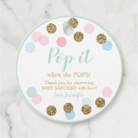 Pop it when she Pops Favor Tags Gender Neutral