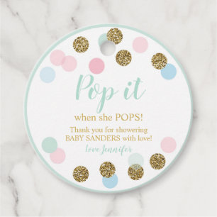 Pop it when she Pops Favor Tags Gender Neutral