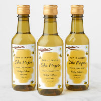 Pop it When She Pops Honey Bee Baby Shower Wine Label