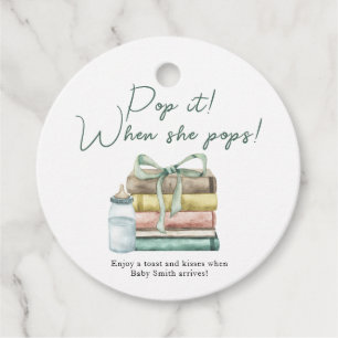 Pop it when she pops! New Chapter Baby Shower Favor Tags