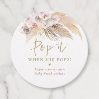 Pop It When She Pops Pampas Grass Baby Shower Favor Tags