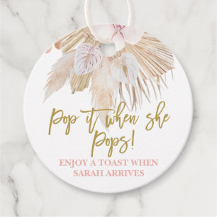Pop it when She Pops pampas grass Favor Tags