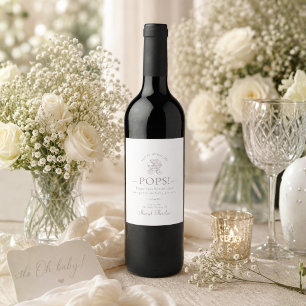 Pop It When She Pops Personalized Baby Shower Wine Label