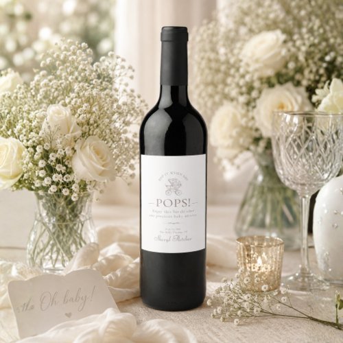 Pop It When She Pops Personalized Baby Shower Wine Label