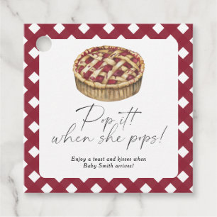 Pop it when she pops - pie baby shower favor tags