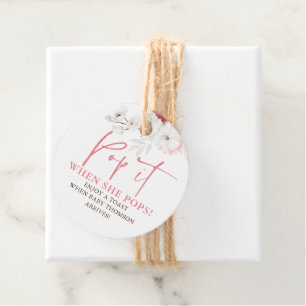 Pop It When She Pops Pink Boho Baby Shower Favor Tags